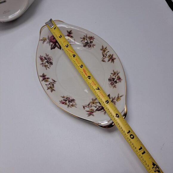 Occupied JAPAN MEITO NORLEANS Red Floral “Rosanne” Gravy Boat with Underplate - Picture 6 of 12